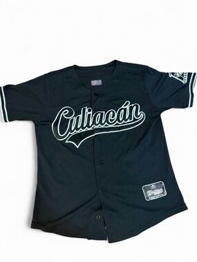 TC Black Culiacán Baseball Jersey with White Script